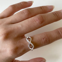 Load image into Gallery viewer, Luminesce Lab Grown Sterling Silver 0.10 Carat Diamond Infinity Ring