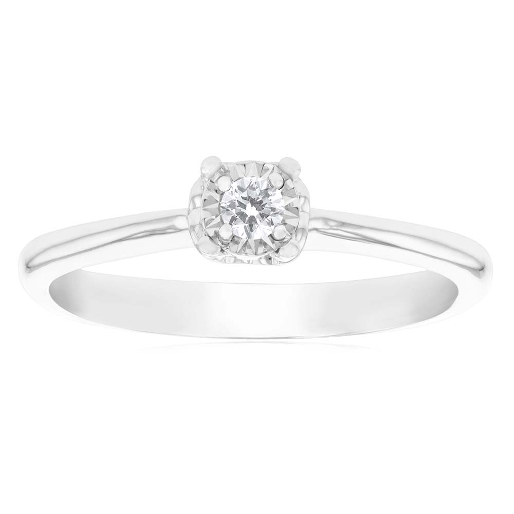 Luminesce Laboratory Grown Diamond 5-9 Point Silver Ring with love
