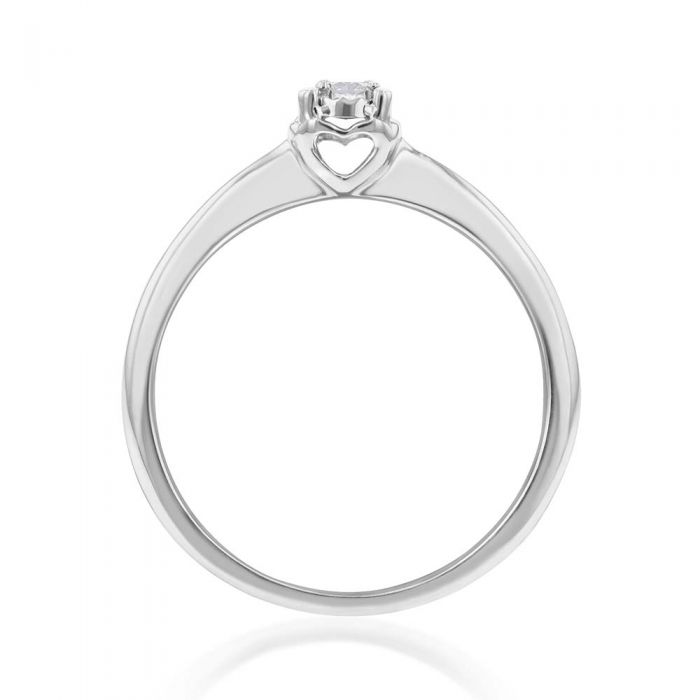 Luminesce Laboratory Grown Diamond 5-9 Point Silver Ring with love heart
