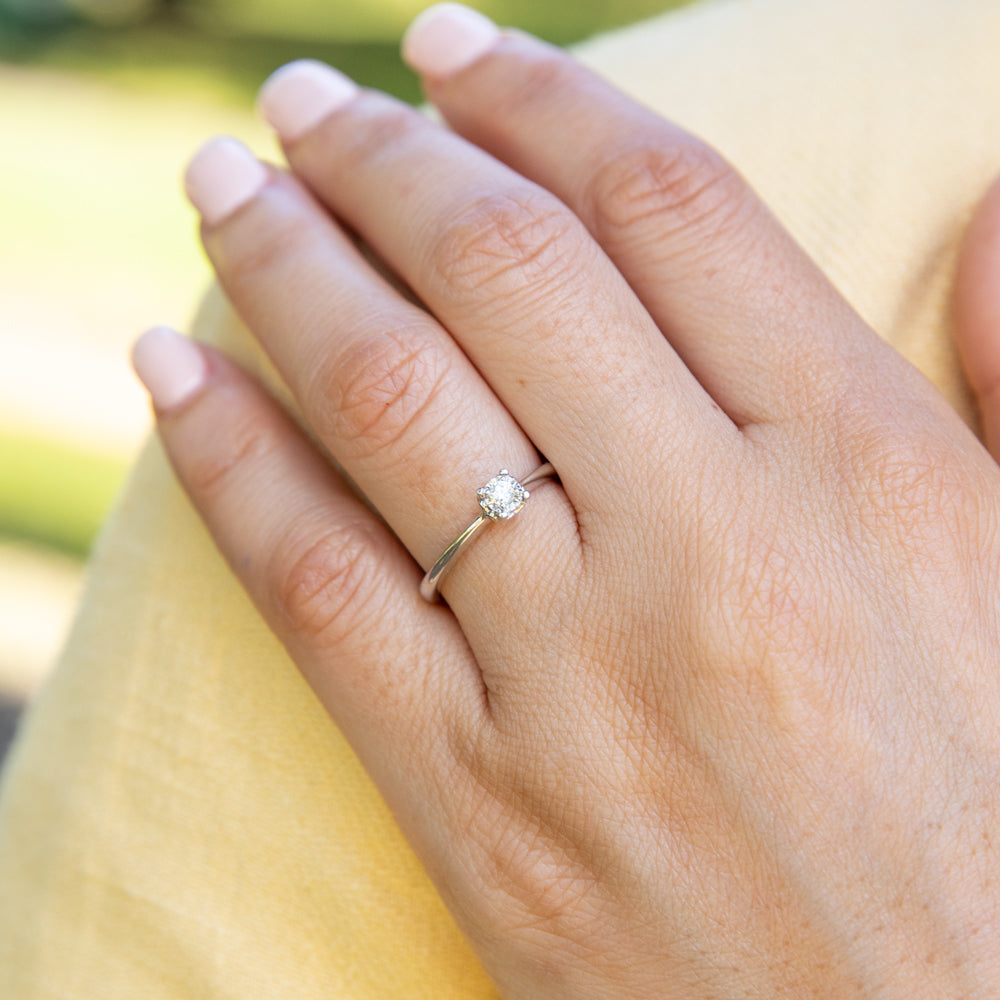 Luminesce Laboratory Grown Diamond 5-9 Point Silver Ring with love