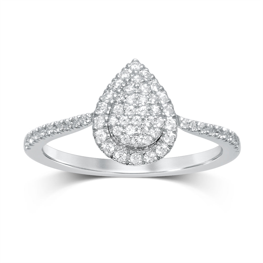 Luminesce Lab Grown 1/4 Carat Diamond Silver Ring with 59 Diamonds