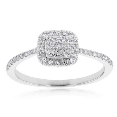 Silver 1/4 Carat Luminesce Laboratory Grown Ring with 57 Diamonds