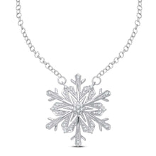 Load image into Gallery viewer, Luminesce Laboratory Grown Diamond Silver Snowflake Pendant