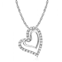 Load image into Gallery viewer, Luminesce Lab Grown Diamond 1/2 Carat Silver Double Heart Pendant on 45cm Chain